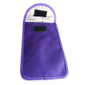blue rfid blocking bag with oxford fabric front view