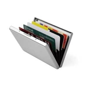 rfid protection steel box with credit cards inserted