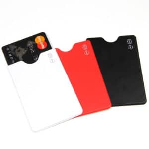 white, red and black rfid blocking sleeve with logo printing