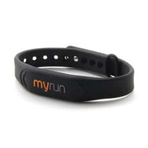 myrun black rfid silicone wristband fom front view
