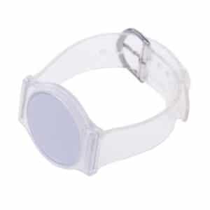plastic transparent rfid wristband in closed position