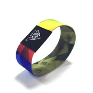 front view of colorful elastic rfid wristband