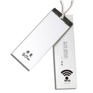 white paper rfid smart hangtags with individual printing and integrated chip