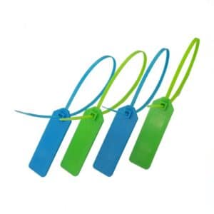 plastic rfid tie tags in green and blue