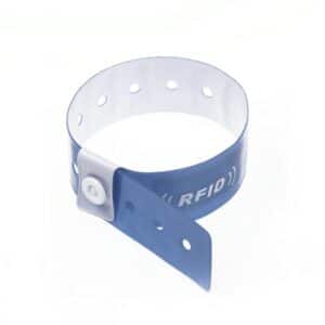 front view of blue rfid wristband